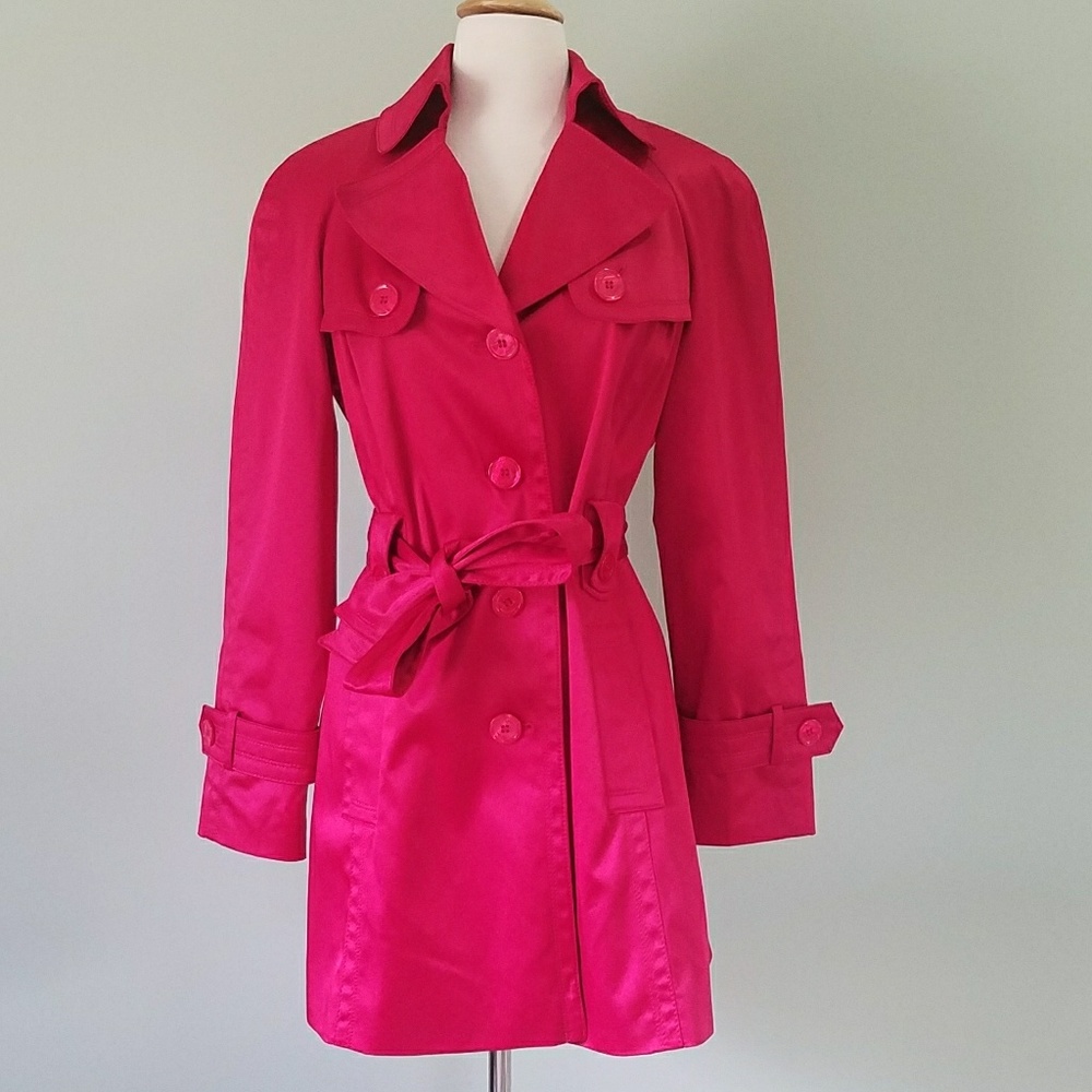 Jessica Simpson red sexy trench coat size large